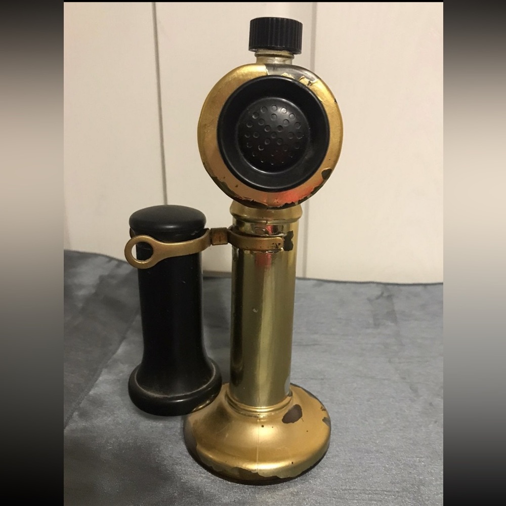 Vintage Avon Candlestick Telephone Cologne Bottle & Powder Set